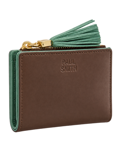 Burnt and Aquamarine Small Leather Wallet