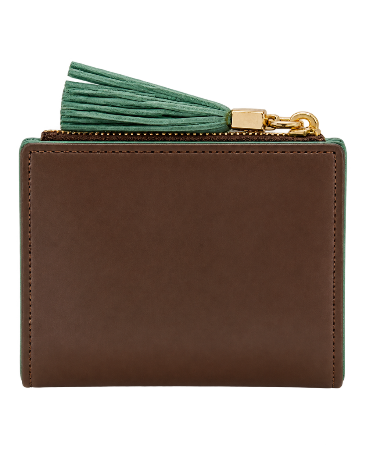 Burnt and Aquamarine Small Leather Wallet
