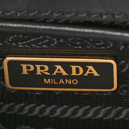 Saffiano Tessuto Nylon Chain Shoulder Bag Black