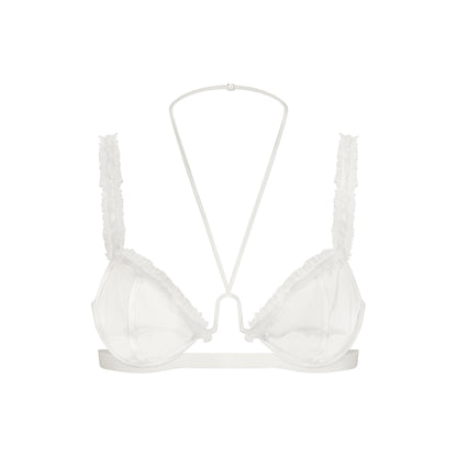 Ultra Fine Mesh Ruffle Bra