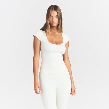 Refined Knit Scoop Neck Top