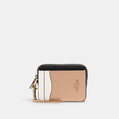 Zip Card Case In Signature Denim