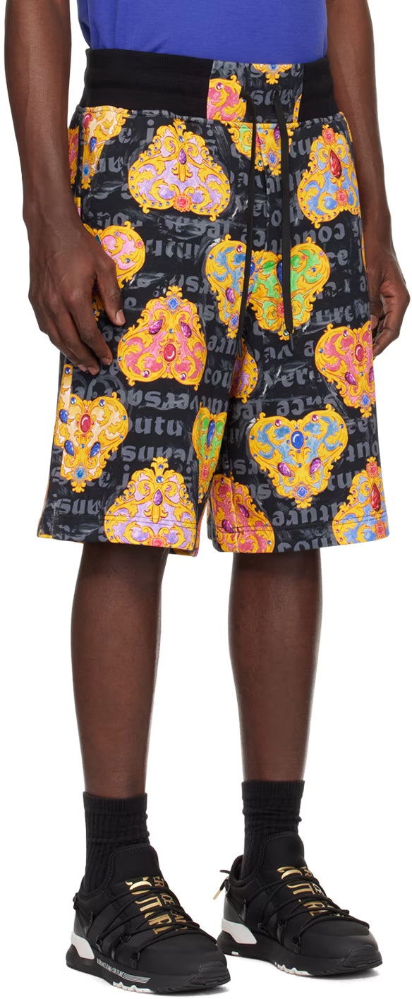 Black & Gold Heart Couture Shorts