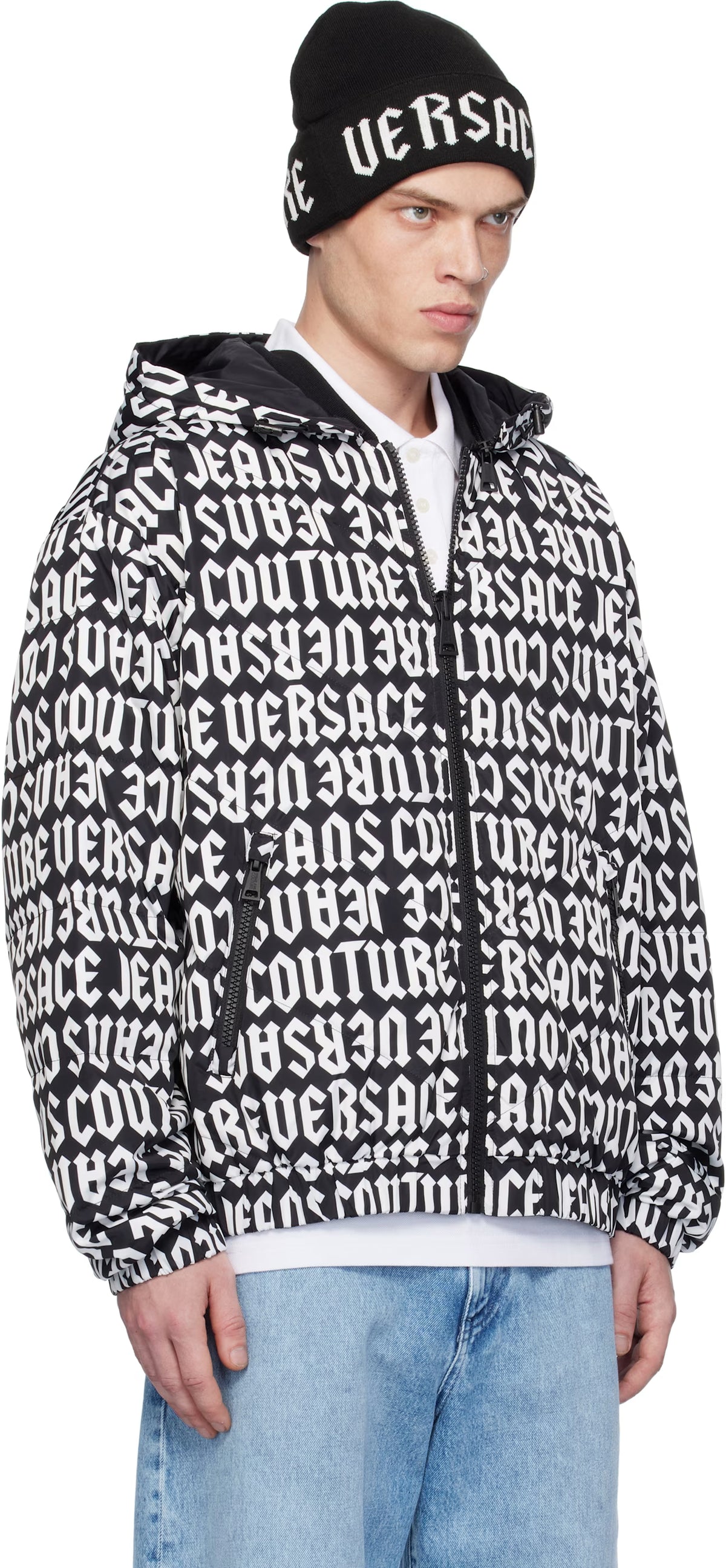Black & White Rev Monogram Reversible Down Jacket
