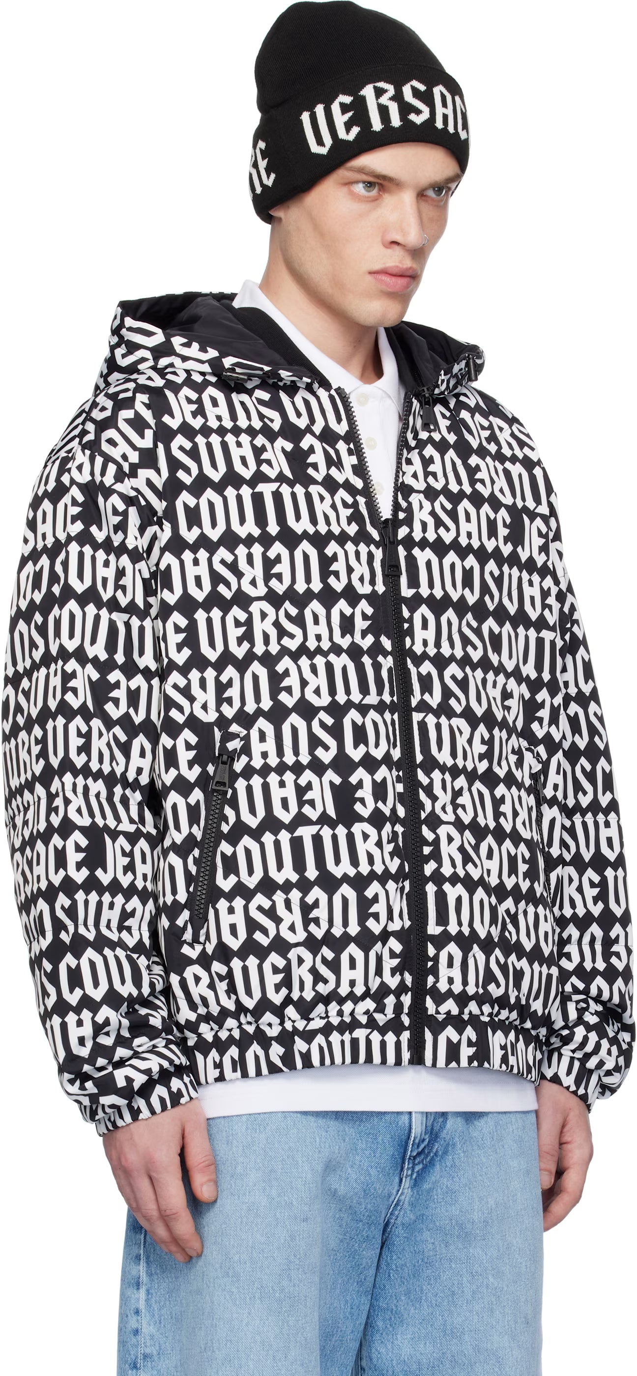 Black & White Rev Monogram Reversible Down Jacket