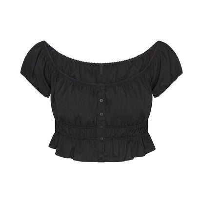 Poplin Apparel Off the Shoulder Top