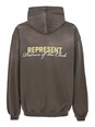 Represent 'Patron of The Club' Olive Green Hoodie with Front and Back Logo Print in Cotton Man