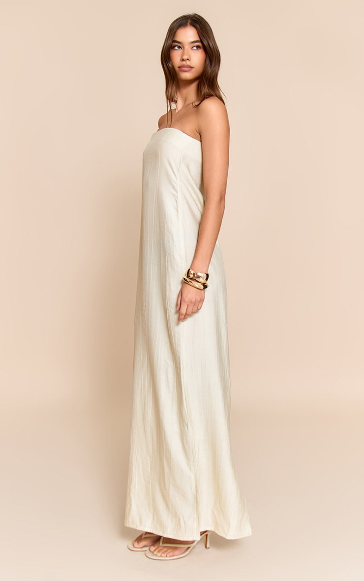 Stone Textured Column Bandeau Maxi Dress