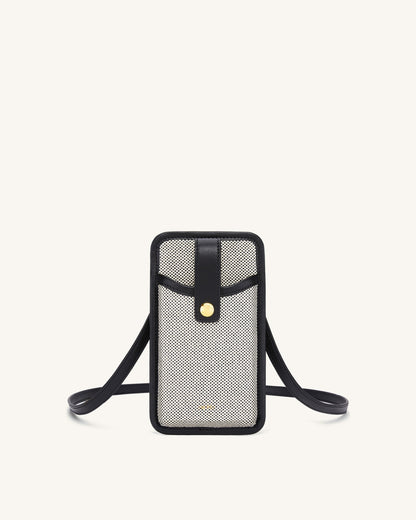 Aylin Canvas Phone Bag - Brown