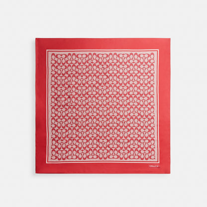 Textured Signature Print Silk Square Scarf