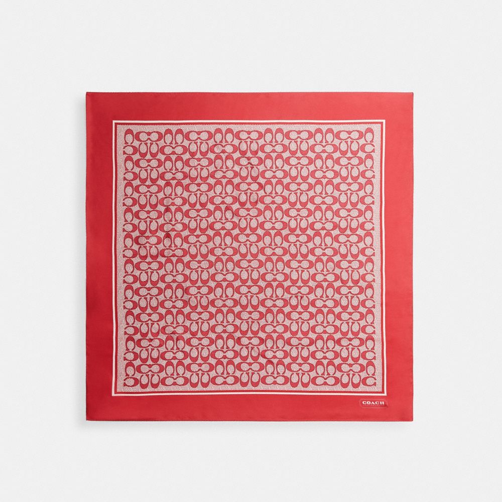 Iconic Motifs Print Silk Square Scarf