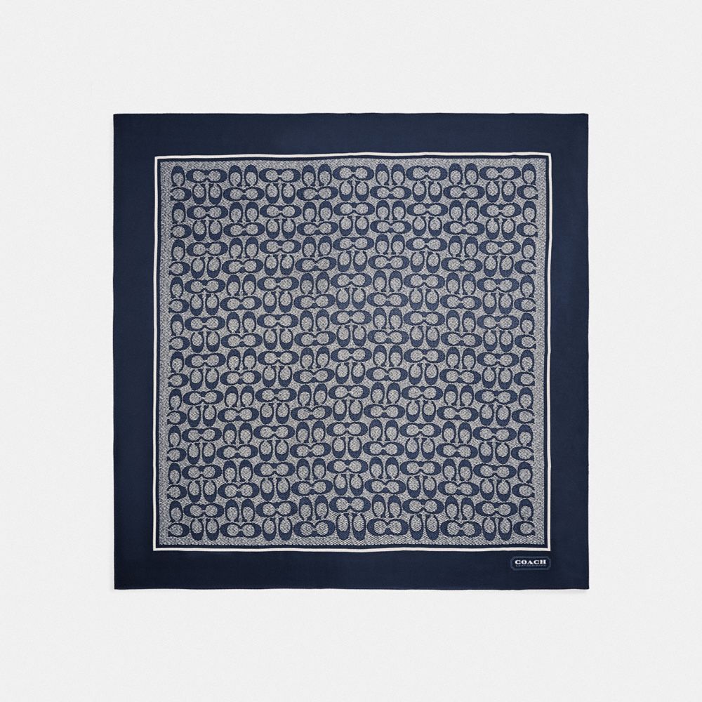 Iconic Motifs Print Silk Square Scarf