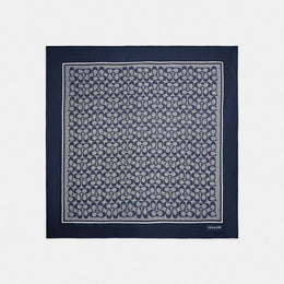 Iconic Motifs Print Silk Square Scarf
