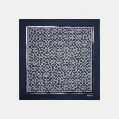 Iconic Motifs Print Silk Square Scarf