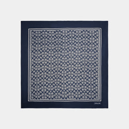 Textured Signature Print Silk Square Scarf