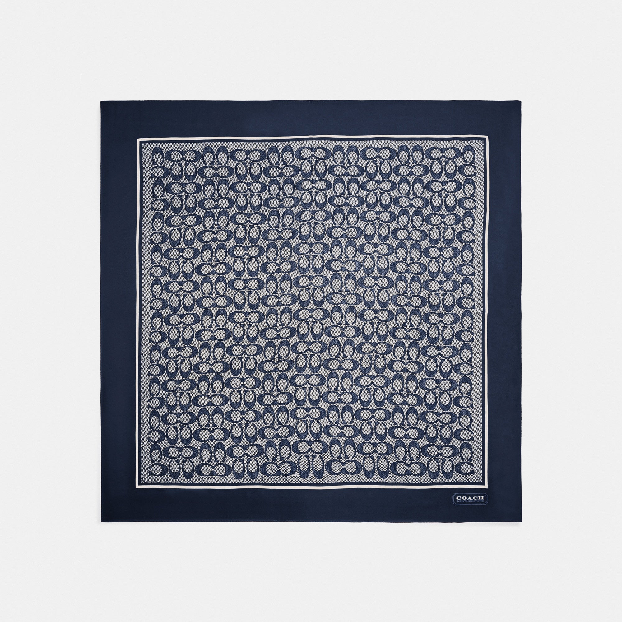 Textured Signature Print Silk Square Scarf