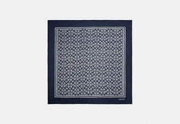 Textured Signature Print Silk Square Scarf