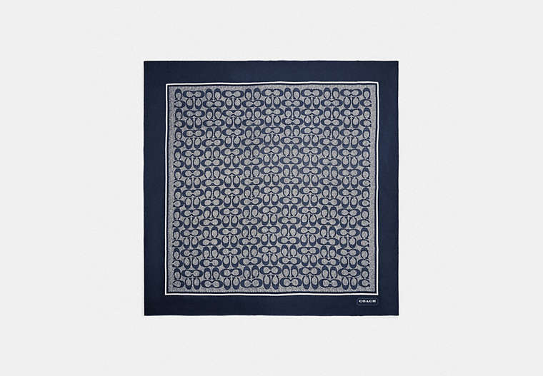 Textured Signature Print Silk Square Scarf