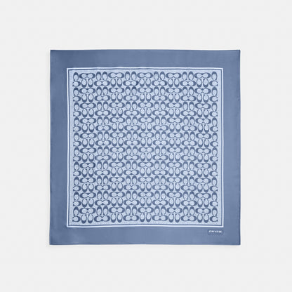 Textured Signature Print Silk Square Scarf