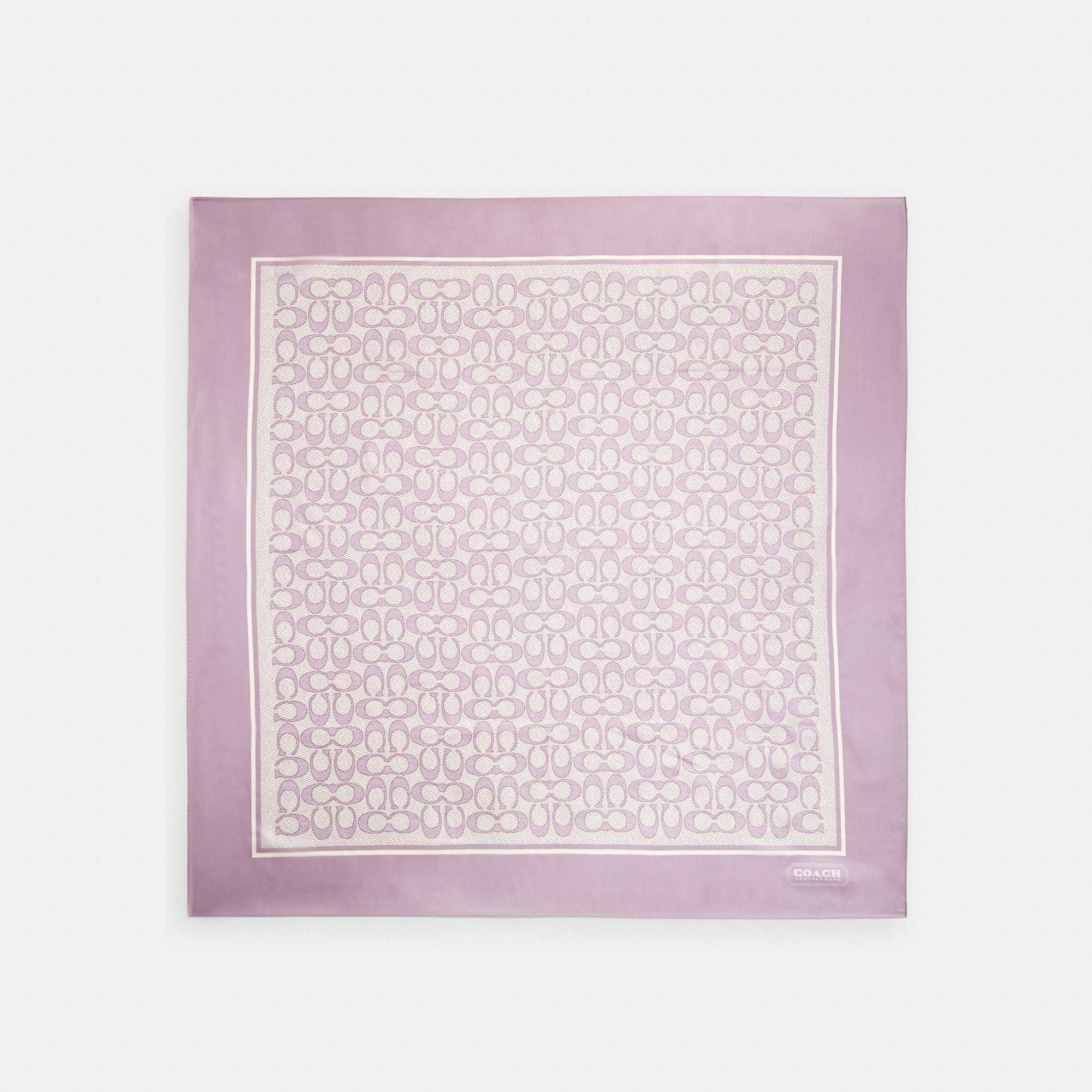 Textured Signature Print Silk Square Scarf