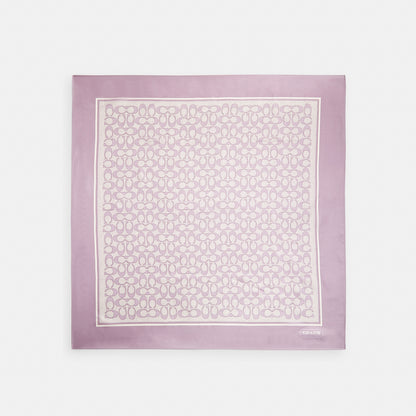 Textured Signature Print Silk Square Scarf
