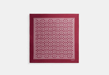 Textured Signature Print Silk Square Scarf