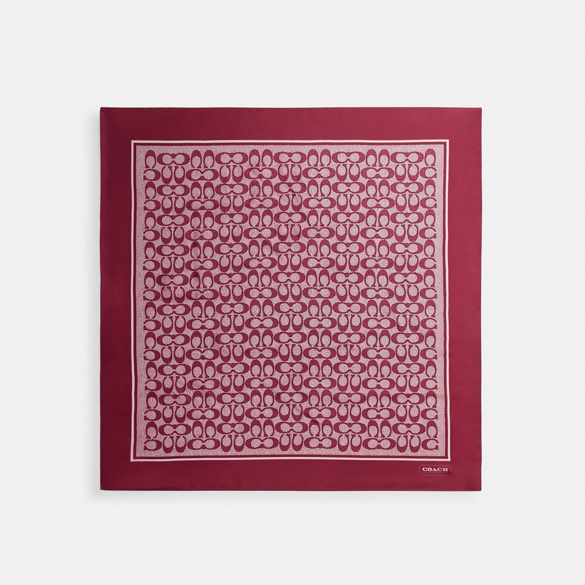 Textured Signature Print Silk Square Scarf