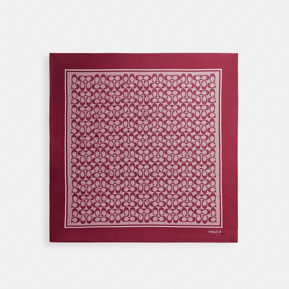 Iconic Motifs Print Silk Square Scarf