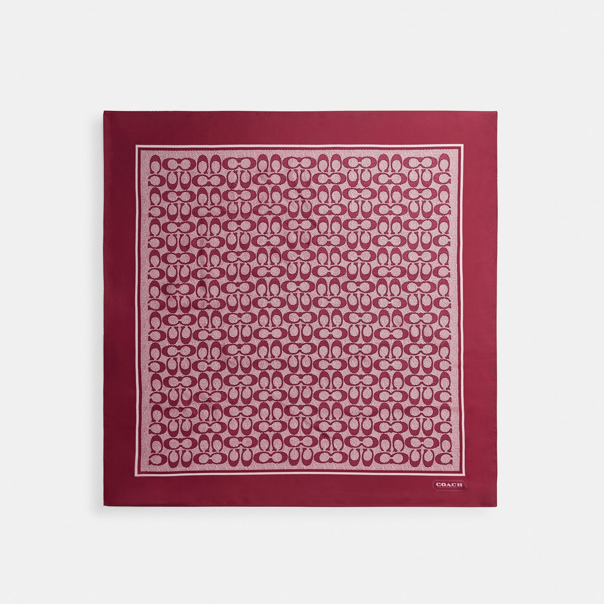 Iconic Motifs Print Silk Square Scarf