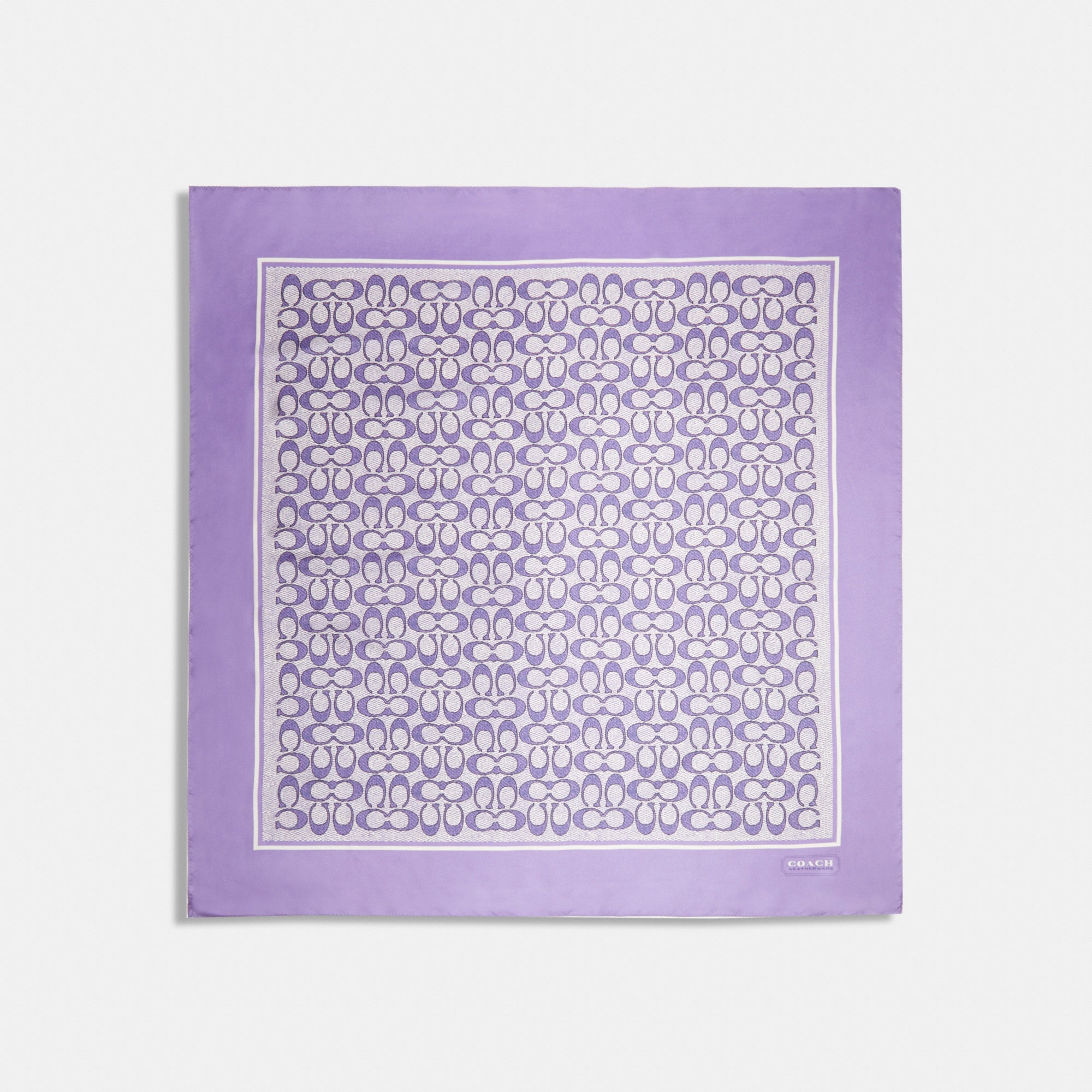Textured Signature Print Silk Square Scarf