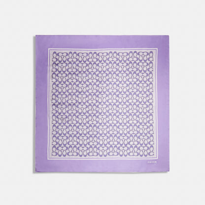 Textured Signature Print Silk Square Scarf