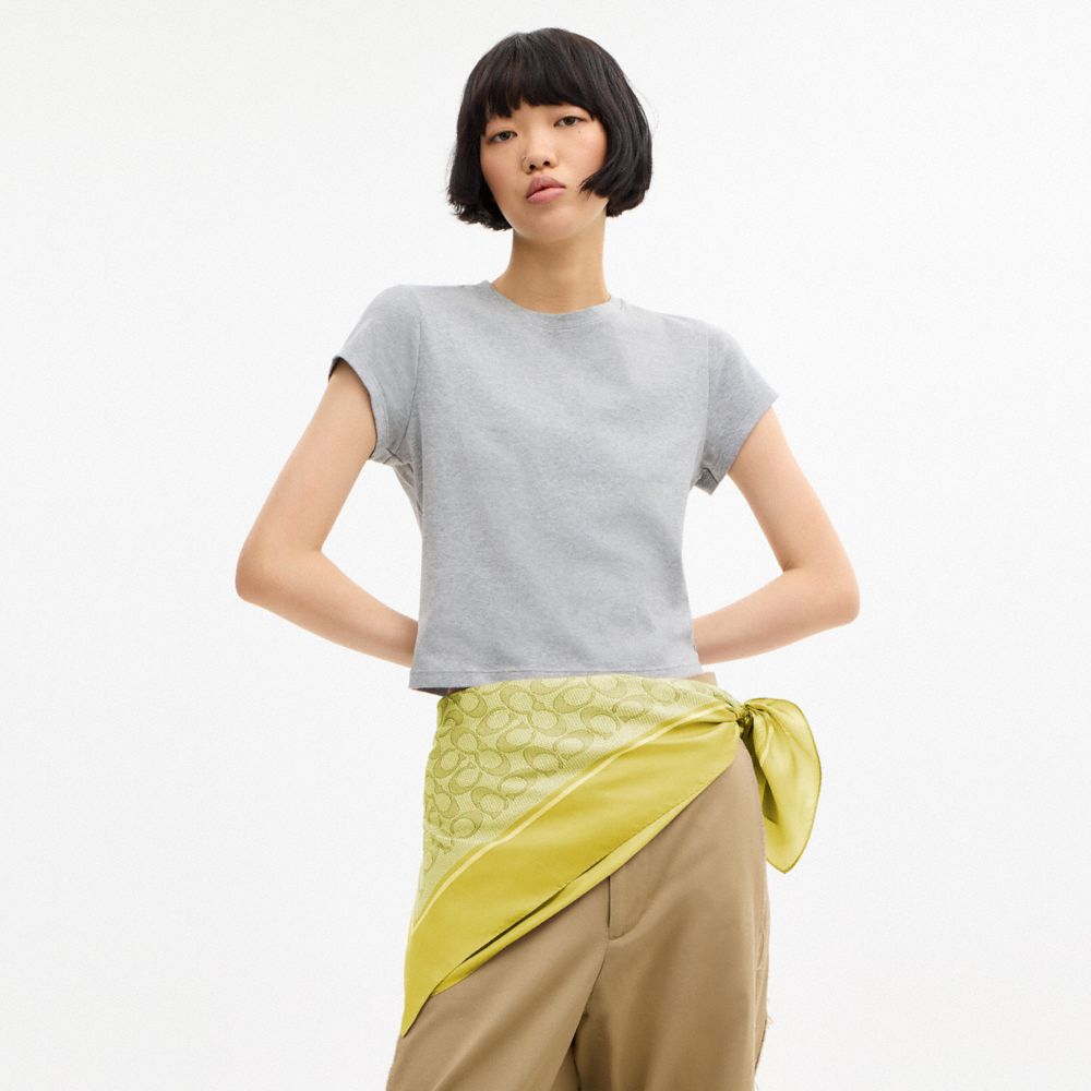 Iconic Motifs Print Silk Square Scarf
