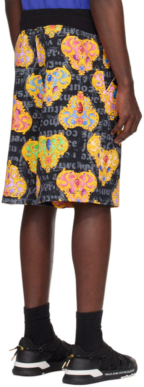 Black & Gold Heart Couture Shorts