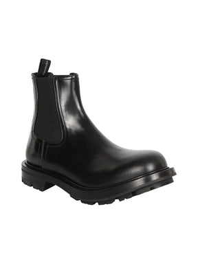 Men’s Black Leather Ankle Boots – Made in Italy, Classic Chelsea Style