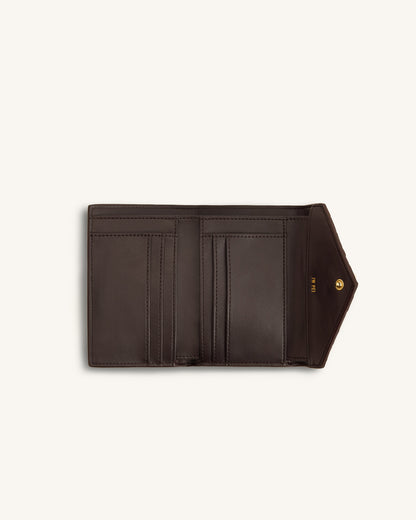 Celeste Woven Textured Envelope Wallet - Black