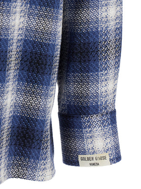 Golden goose Multicolor Shirt with Check Motif and Stripes on the Sleeves in Cotton Man