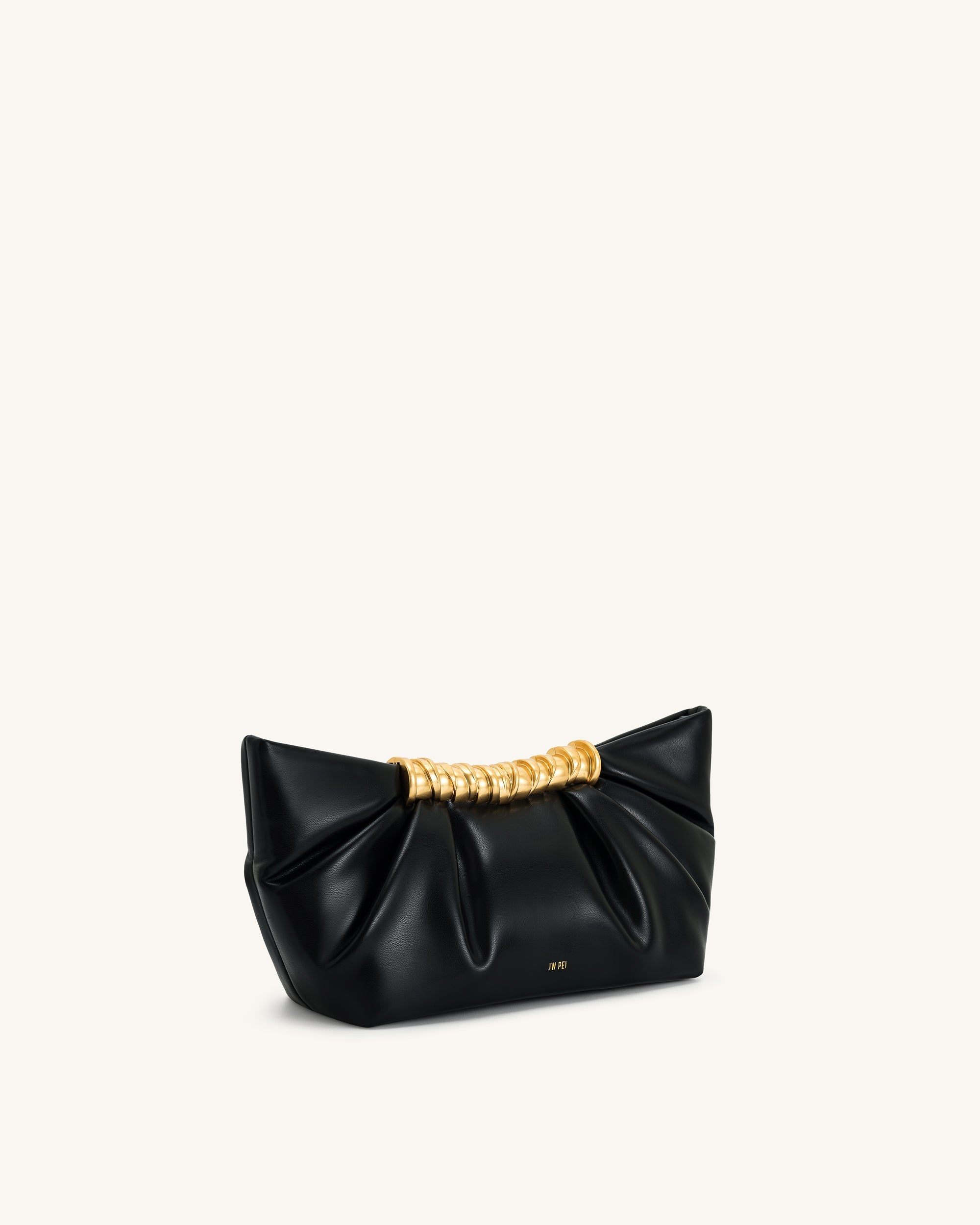 Leia Pleated Clutch - White