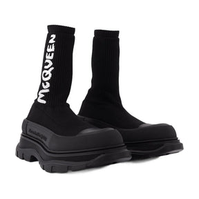 Alexander McQueen Men's Tread Slick Band Slip-On Sneakers – Noir