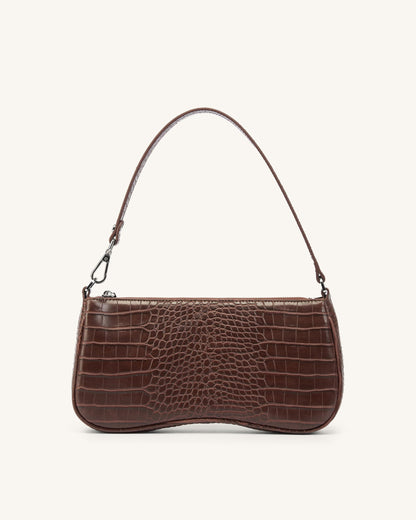 Eva Shoulder Handbag - Blue Denim Weave
