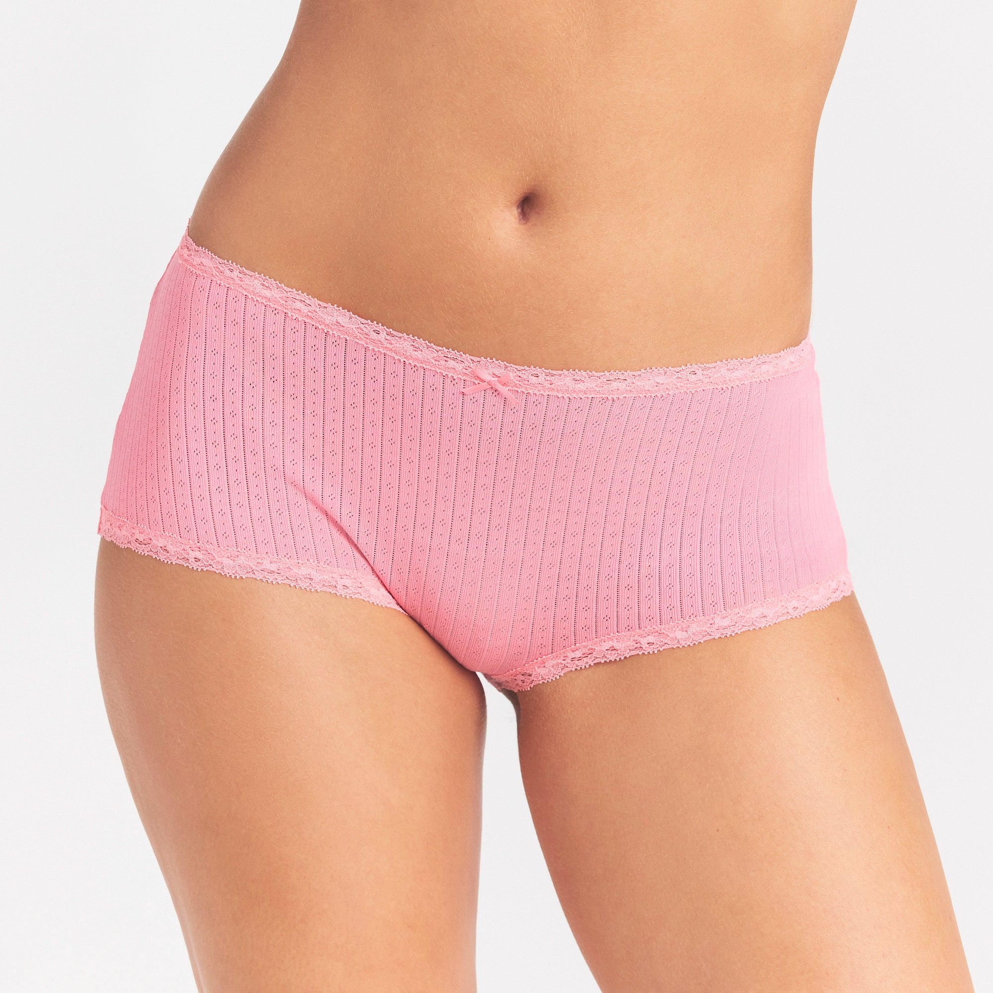 Lightweight Cotton Pointelle Lace Boy Short