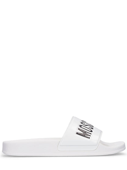 Moschino Moschino 25mm Logo PVC pool slide sandals - Size: UK 2 Sandals | Shop From The Mirage