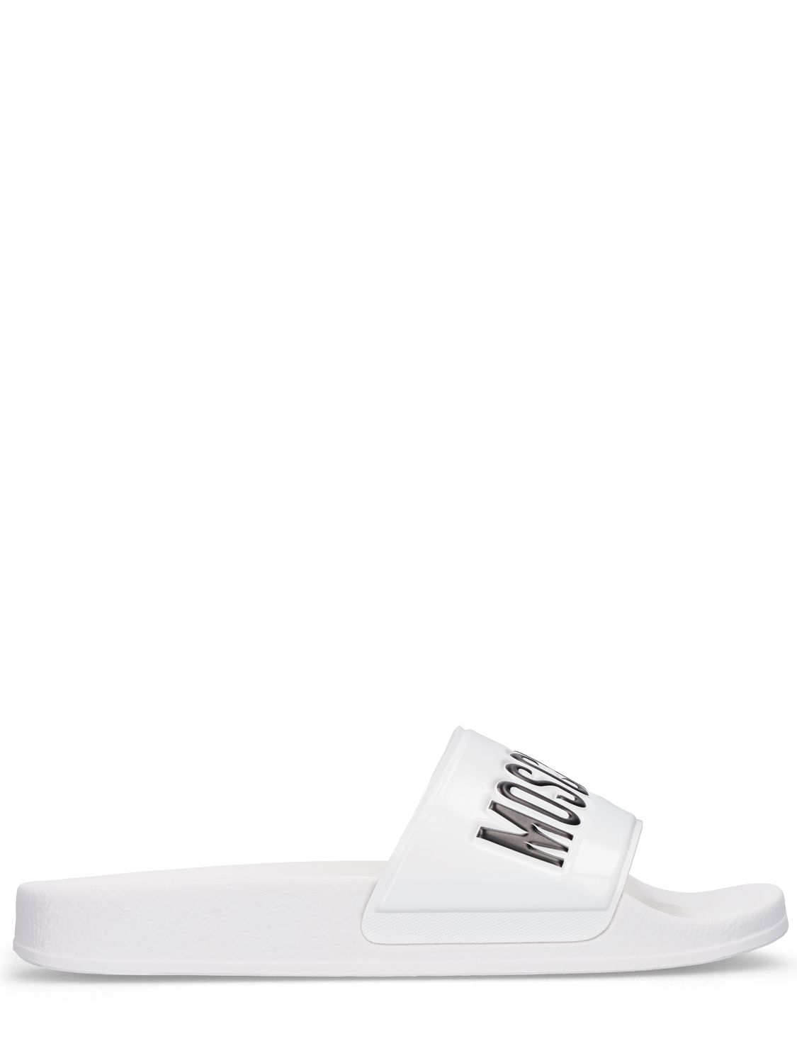 Moschino 25mm Logo PVC pool slide sandals