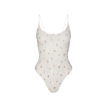 Stretch Lace Scoop Neck Bodysuit