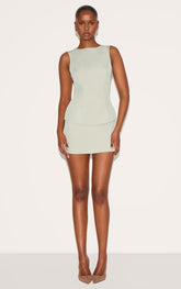 Sage Khaki Woven Mid Rise Mini Skirt