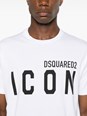 Dsquared2 White Crewneck T-Shirt with Maxi Logo Print on the Front in Cotton Man