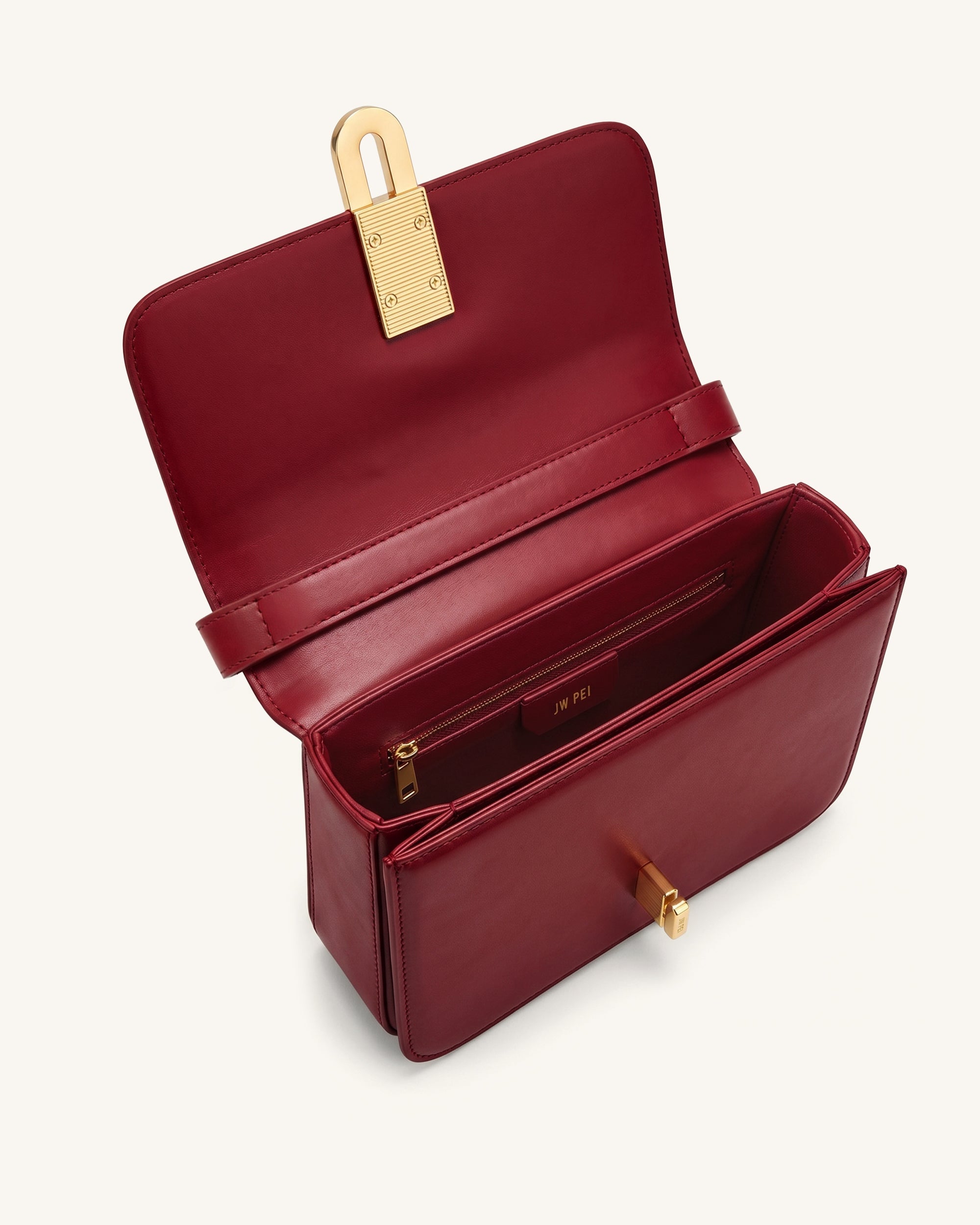 Evania Lock Shoulder Bag - Burgundy Croc