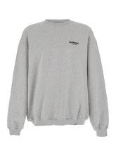 Represent Grey Crewneck Sweatshirt with Logo Lettering on the Front and Maxi Logo Print on the Rear in Cotton Man