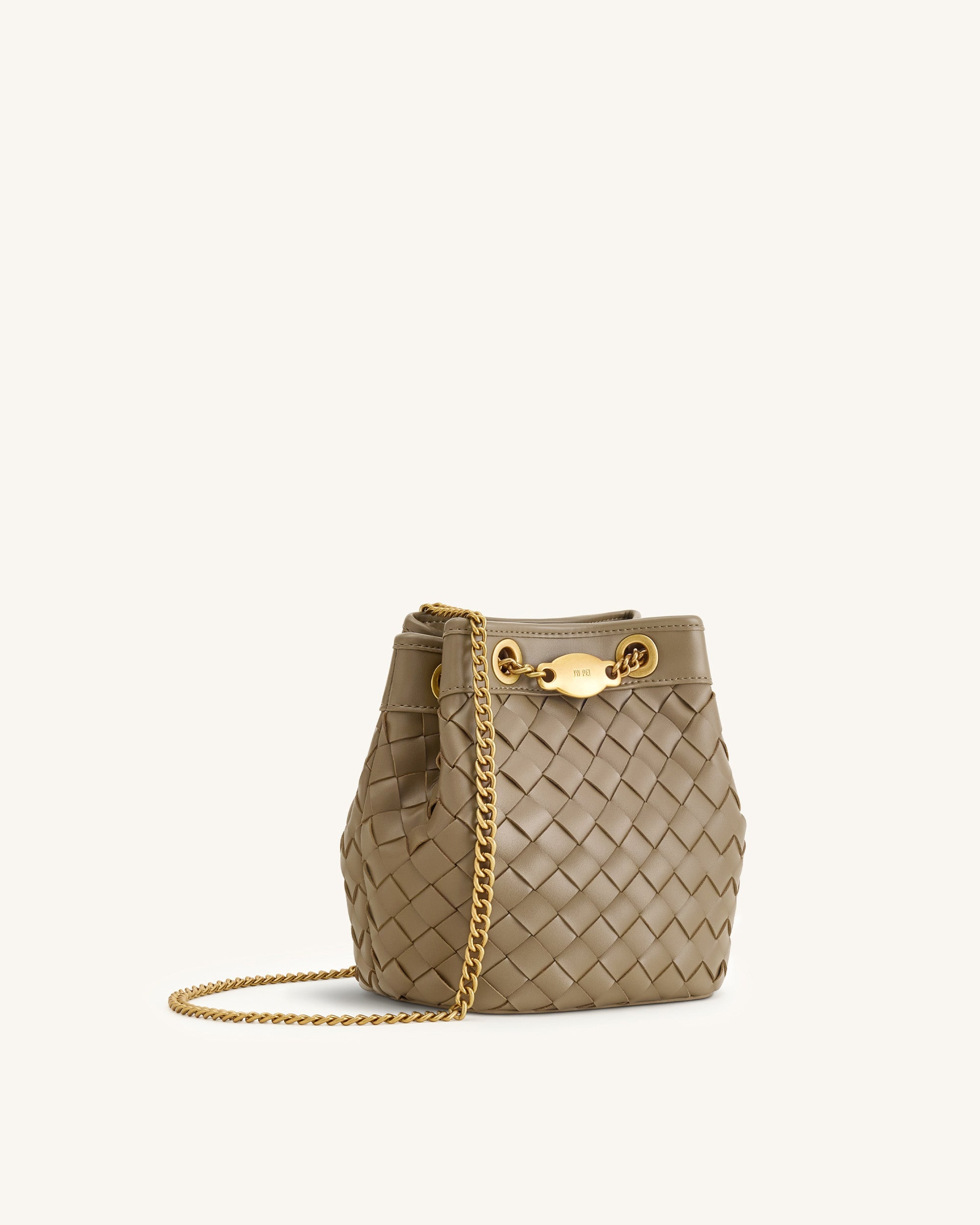 Yara Hand-Woven Bucket Bag - Taupe