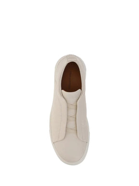 Zegna Men’s Suede Leather Slip-On Sneakers – Lightweight Flat Sole & Logo Insole | Italian Luxury