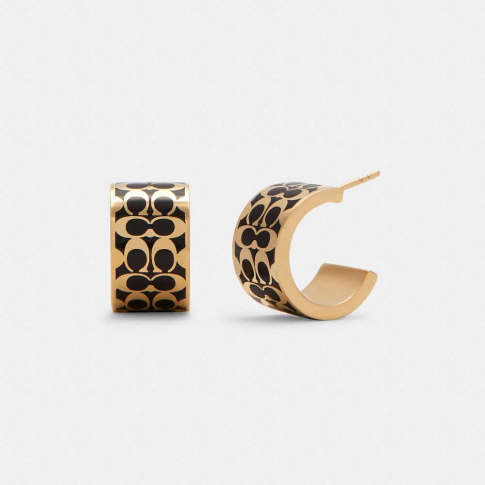 Signature Enamel Huggie Earrings